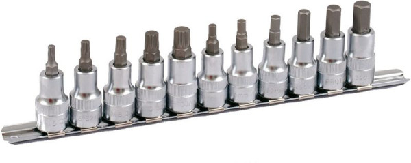 Projahn 1/2" bit dopsleutelset op rail 11 delig zeskant + VZ set 2, 4235