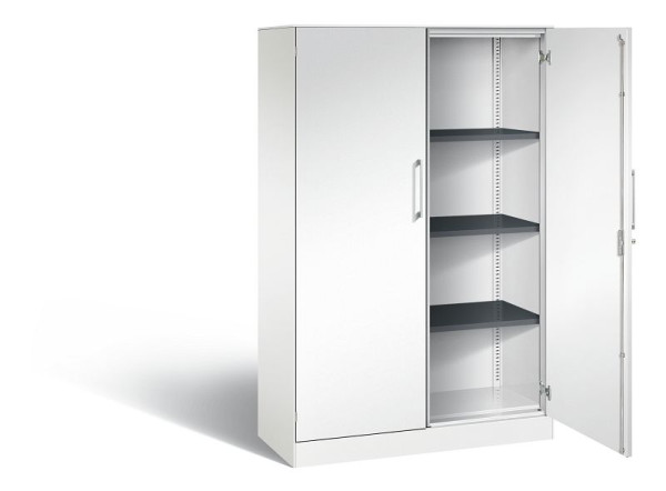 C+P vleugeldeurkast Asisto, H1635xB1000xD435mm, kleur: verkeerswit, beugelgreep, 4 niveaus, 141012-000 S10112