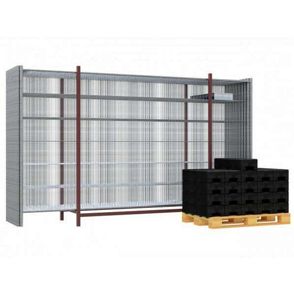 Schake Bouwhekset "Standaard", tweedelig met 20 bouwhekken en accessoires op transportpallets, BZ-20STANDARD