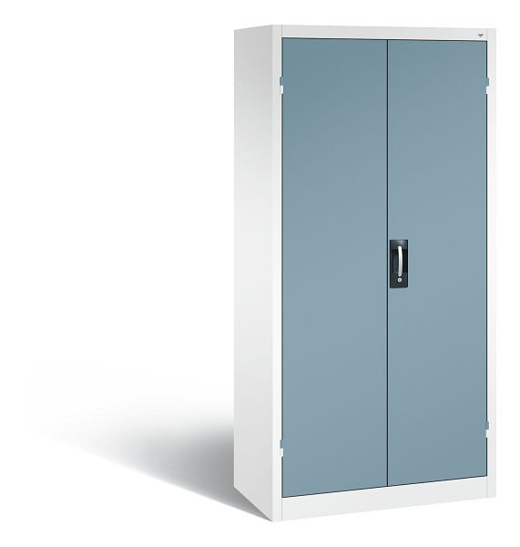 C+P Büro-Drehtürenschrank Acurado, H1950xB930xT400 mm, Weiß/Horizontblau, 9260-05 S10074