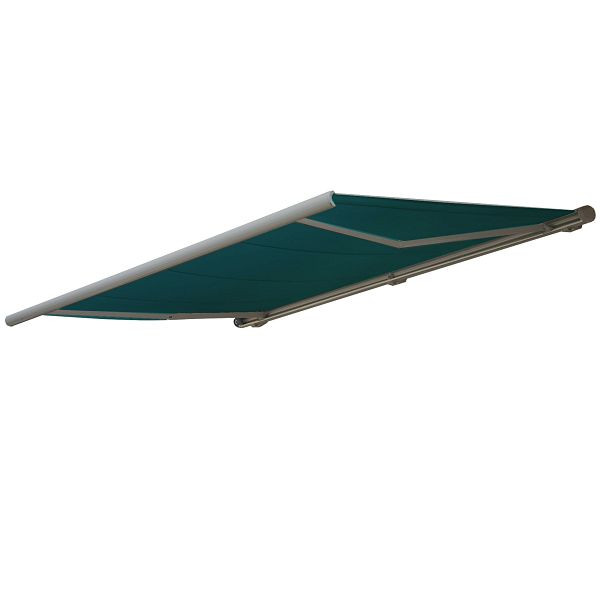 Mendler elektrische cassetteluifel T122, luifel volle cassette 4x3m, polyester blauwgroen, frame grijs, 76456+58309