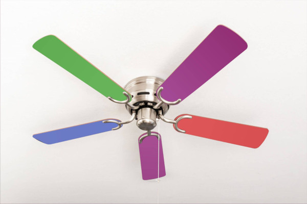 Pepeo Extra platte plafondventilator Kisa multicolor geborsteld nikkel, 105620193OL