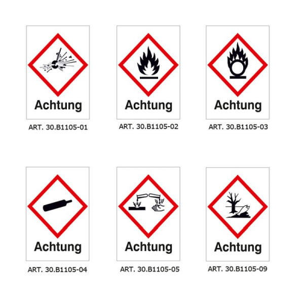 Stein HGS HGS GHS etiket voor gevaarlijke stoffen, tekst: Waarschuwing, 25 x 35 mm / vel van 16, licht ontvlambaar, 30.b1104-02