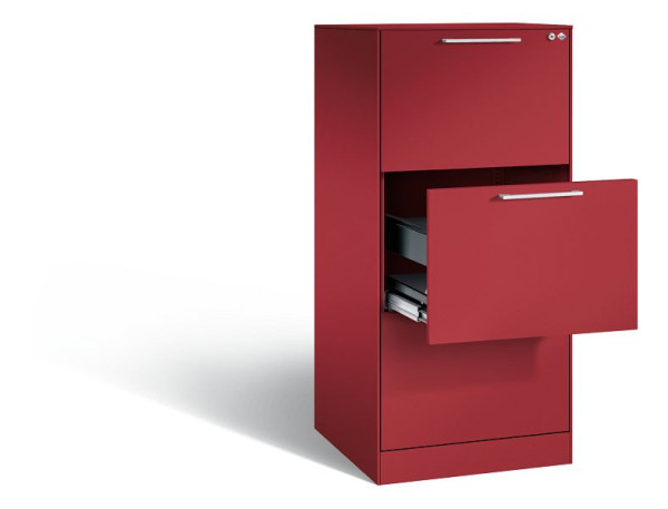C+P hangarchiefkast Asisto, H1310xB562xD600mm, kleur: robijnrood, beugelgreep, 146224-301 S10078