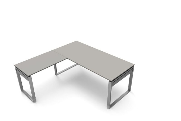 Kerkmann bureau B 1800 x D 800 x H 680-820 mm met aanschuiftafel, vorm 5, kleur: grafiet, 11405812