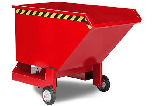 DENIOS kipper van staal, 600 liter inhoud, rood, 269-918