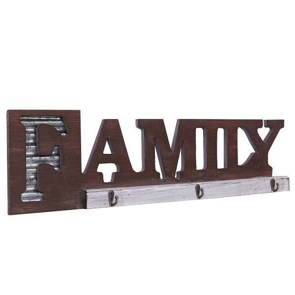 Mendler wandkast HWC-A91 Family, garderobepaneel, landhuis hout metaal, 57382