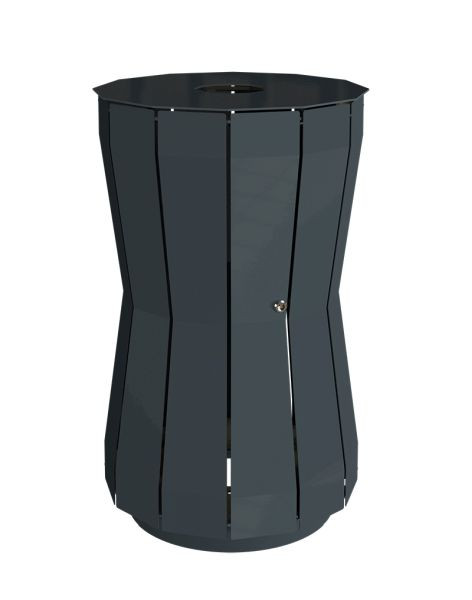 Renner staande afvalbak ca. 105 L in stijlvol design, thermisch verzinkt en gepoedercoat, antracietgrijs, 7099-00PB 7016