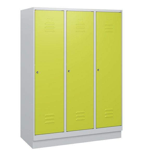 C+P luierkluis Classic PLUS, onderbouw, 3 vakken, 1630x1200x500mm, 7035/0024, cilindersloten, 0800205-32 S10025