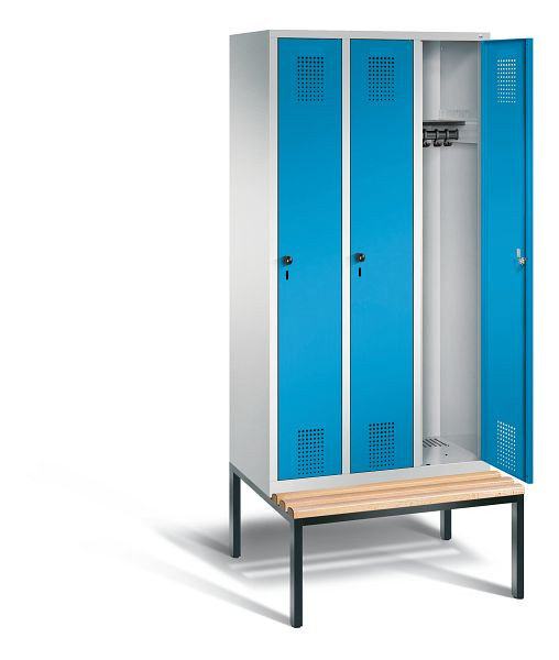 C+P garderobe Evolo, H2090xW900xD815mm, kleur: lichtgrijs / lichtblauw, 48050-30 S10014