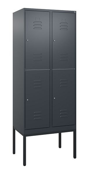 C+P dubbeldekskast Classic PLUS, frame, 2 vakken, 2120x800x500mm, 7016/7016, cilindersloten, 0803307-22 S10027