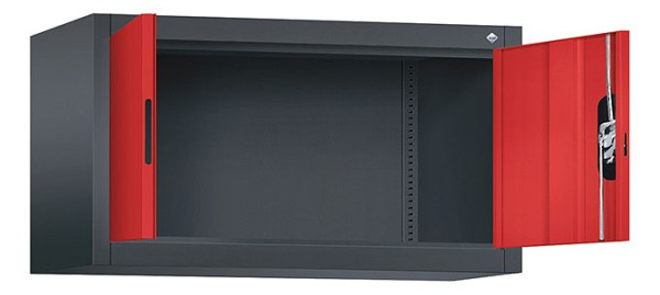 C+P opbouwkast Acurado, H500xW930xD400mm, kleur: zwartgrijs / vuurrood, verzonken handgreep, 9264-000 S10154
