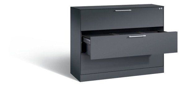 C+P hangarchiefkast Asisto, H1010xB1200xD435mm, kleur: zwart-grijs, beugelgreep, 146041-313 S10018
