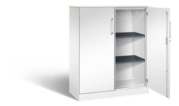 C+P vleugeldeurkast Asisto, H1310xB1000xD435mm, kleur: verkeerswit, beugelgreep, 3 niveaus, 141032-000 S10186