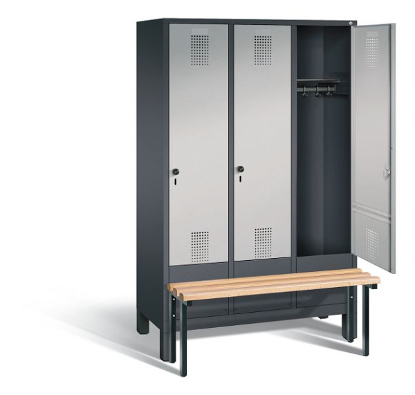 C+P garderobe Evolo, H1850xB1200xD815mm, kleur: zwart-grijs/wit aluminium, 48030-32 S10062