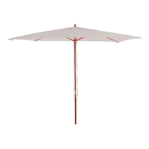 Mendler Florida parasol, tuinparasol market parasol, Ø 3m polyester/hout, creme, 25657