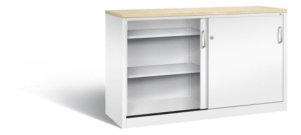 C+P dressoir met schuifdeuren Acurado, H1000xB1600xD500mm, kleur: verkeerswit, beugelgreep, 2156-00 S10164