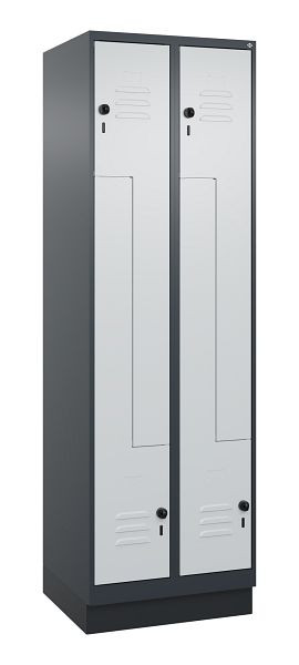 C+P Z-Spind Classic PLUS, C Z-Spind, Classic PLUS, Sockel, 4 Abteile, 1950x600x500mm, 7016/7035, Drehriegel, 080023-204 S10013