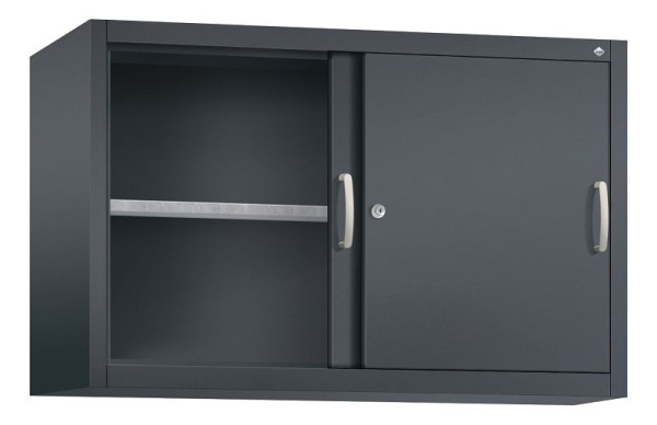C+P bovenkast Acurado, H790xB1200xD400mm, kleur: zwart-grijs, beugelgreep, 2 niveaus, 2045-09 S10034