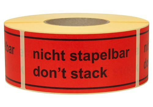 DENIOS waarschuwings- en informatielabels, niet stapelbaar / niet stapelbaar, 145 x 70 mm, gemaakt van papier, 299632