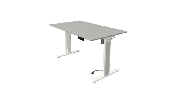 Kerkmann sta-/zittafel Move 1 Advance 140 x 80 cm frame wit, tafelblad lichtgrijs, 10280611