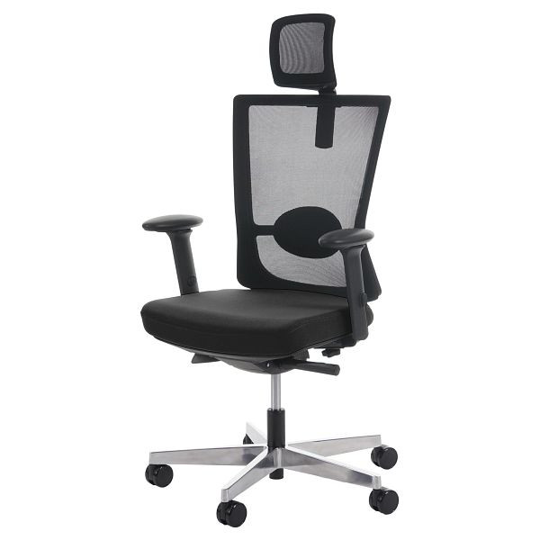 Mendler bureaustoel MERRYFAIR Forte, bureaustoel, ergonomische schuiffunctie, zwart, met hoofdsteun, 44377