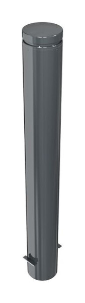 Schake-stijl bolder stalen buis Ø 150 mm, stationair, voor plaatsing in beton met grondanker, totale lengte ca. 1400 mm, 40155B