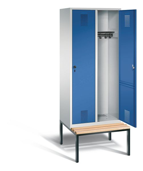 C+P Evolo garderobe, H2090xW810xD815mm, kleur: lichtgrijs / gentiaanblauw, 48050-22 S10005