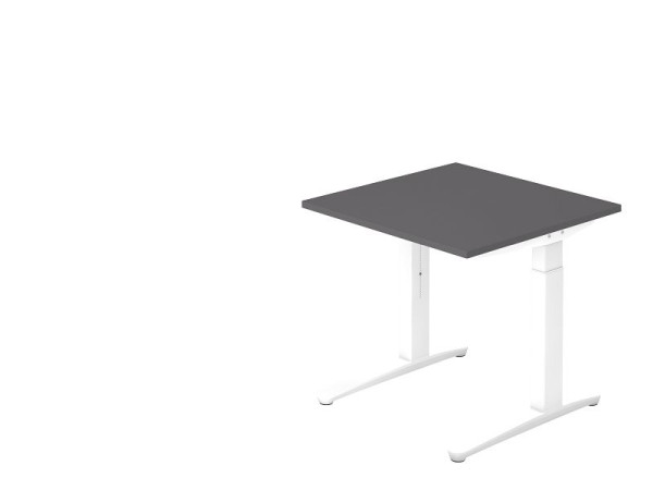 Hammerbacher bureau C-onderstel 80x80cm grafiet/wit, VXB08/G/WW