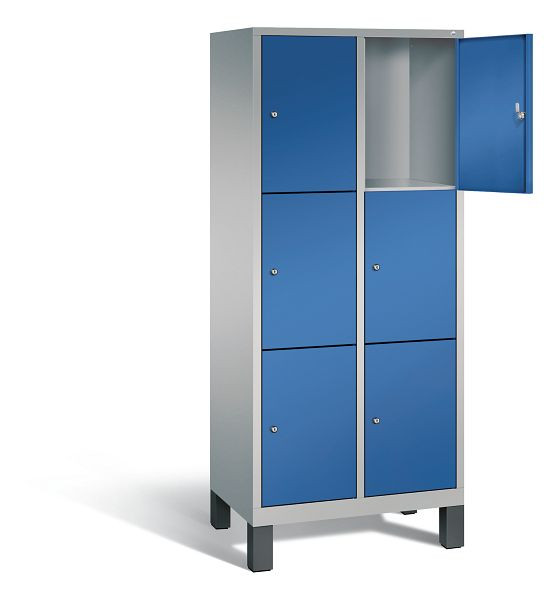 C+P lockerkast Evolo, H1850xW810xD500mm, kleur: wit aluminium / gentiaanblauw, 48010-223 S10144