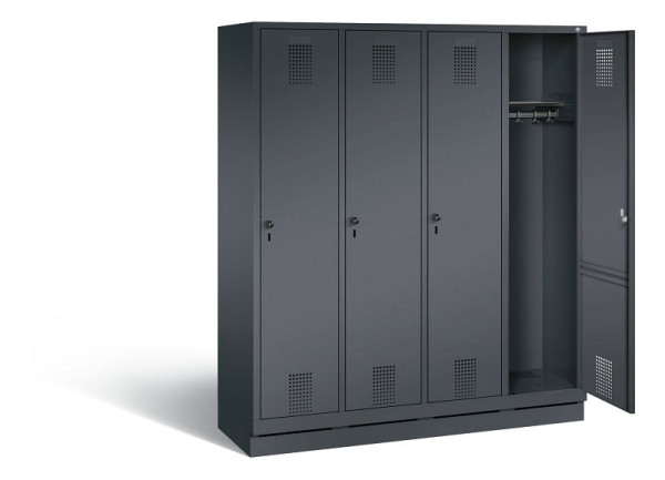 C+P Evolo garderobe, H1800xB1590xD500mm, kleur: zwart-grijs, 48020-42 S10024