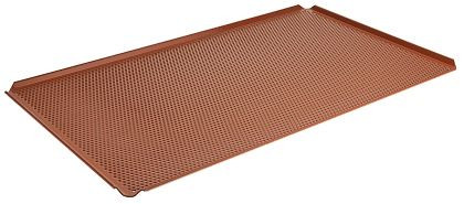 Contacto bakplaat met antiaanbaklaag GN 1/1, rood geperforeerd, 45°, silicone, 6324/530
