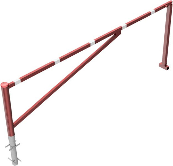 Schake draaihek, voor inzetting in beton, thermisch verzinkt en rood gecoat, dagbreedte: 3500 mm, met driehoekslot, 413_350FB
