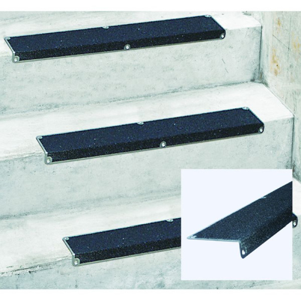 Stein HGS HGS RVS randprofiel voor trappen, zwart/geel, let op uitglijgevaar, 6-pack, 32985