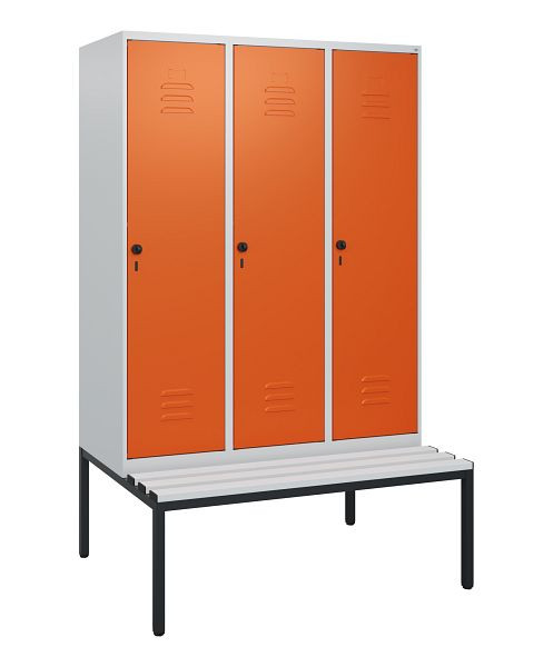 C+P luierkastje Classic PLUS, met onderbank, 3 vakken, 1950x1200x815mm, 7035/2004, draaibare sluiting, 0800505-32 S10064