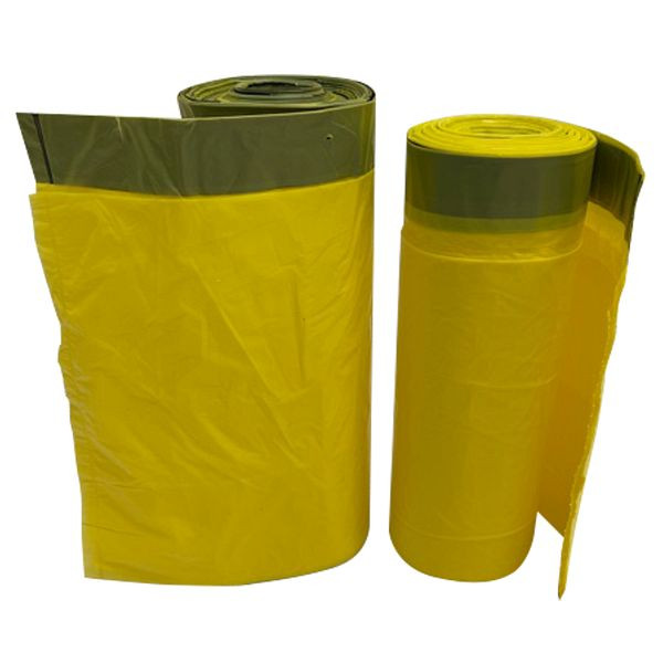 VaGo-Tools 2 rollen van elk 15 vuilniszakken, gele zak, vuilniszakken, vuilniszakken, 90L met trekkoord, VE: 30 stuks, 130-090x2_rv