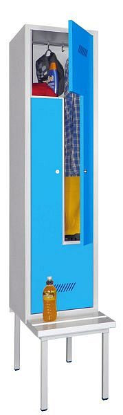 Pavoy Z-Schrank mit Sitzbank 2100/500/400, 1 Abteile, Zylinderschloss, Lüftungsschlitze, PVC-Leisten, 60263-212-021-910