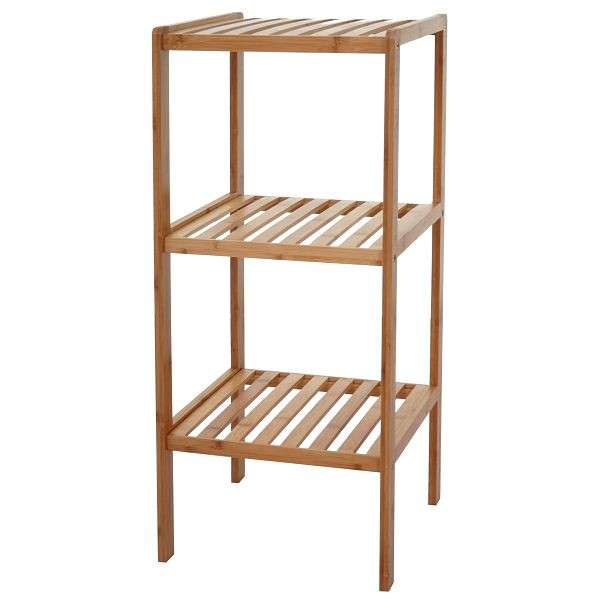 Mendler badkamerplank HWC-B18, badkamer badkamerkast staande plank, bamboe, 80x34x33cm, 57550