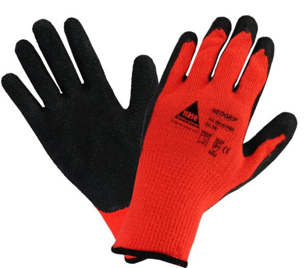 Hase Safety NEOGRIP-ORANGE gebreide handschoenen van katoen/polyester, Maat: 8, VE: 12 paar, 402600-8