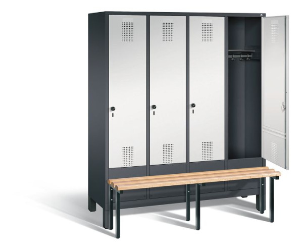 C+P garderobe Evolo, H1850xW1590xD815mm, kleur: zwartgrijs / lichtgrijs, 48030-42 S10029