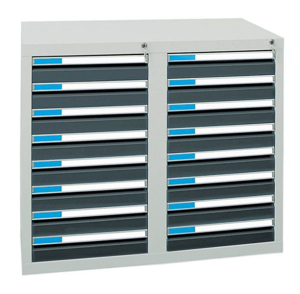stumpf ladekast serie ESTA, RAL 7035/7016, 16 laden (16x100 mm), 7602171