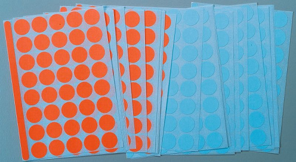 Legamaster moderatie zelfklevende stippen rood-blauw, VE: 1040 stuks, 7-243000