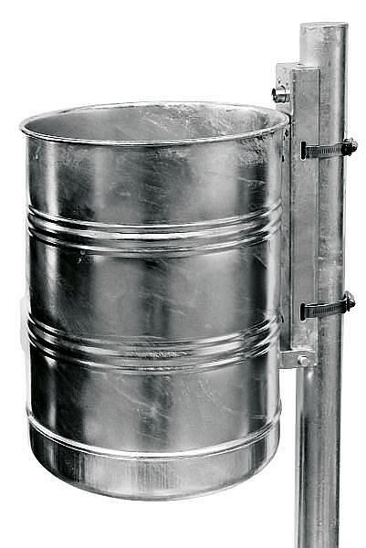 Renner afvalcontainer ca. 35 L, ongeperforeerd, voor wand- en paalmontage, thermisch verzinkt, 7004-01FV