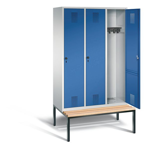 C+P Evolo kleerkast, H2090xB1200xD815mm, kleur: lichtgrijs / gentiaanblauw, 48050-32 S10005