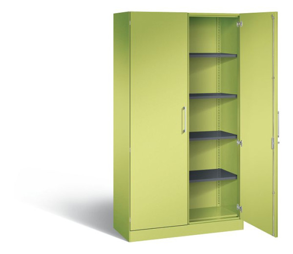 C+P vleugeldeurkast Asisto, H1980xB1000xD435mm, kleur: virid green / virid green, booggreep, 5 niveaus, 141002-000 S10072