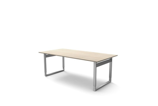 Kerkmann bureau extra groot / vergadertafel met ijzeren frame, vorm 5, B 2000 x D 1000 x H 680-820 mm, esdoorn, 11419750