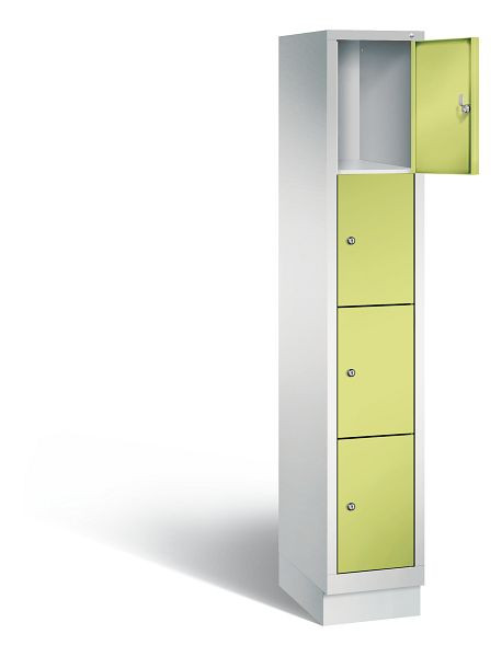 C+P lockerkast Evolo, H1800xB320xD500mm, kleur: lichtgrijs / virid groen, 48020-104 S10109