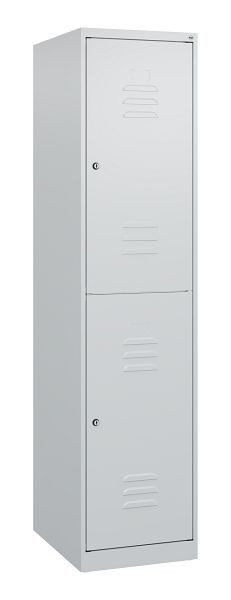 C+P Doppelstöckiger Spind Classic PLUS, 1700x400x500mm, 7035/7035, Zylinderschlösser, 0803007-12 S10021