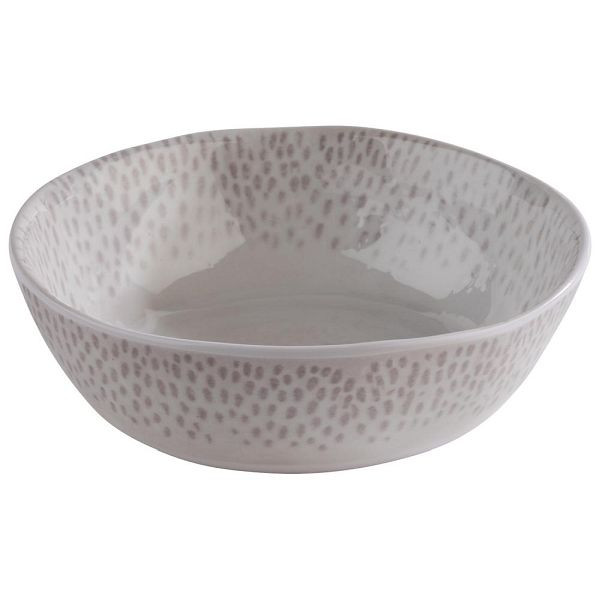 APS kom "FOOTMARK", Ø 18 cm, hoogte 5,5 cm, 0,6 liter, melamine, decor, witgrijs, 85321