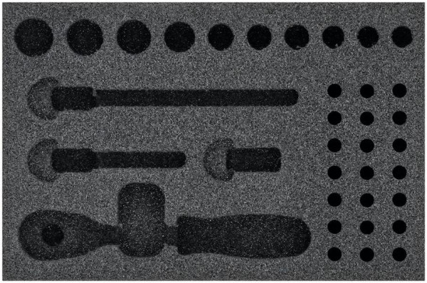 Hazet 2-componenten zachtschuiminleg, voor 853-2 Afmetingen / lengte: 172 mm x 114 mm Organisatiesysteem maat: 1/9 (172 x 114 mm), 163-253L